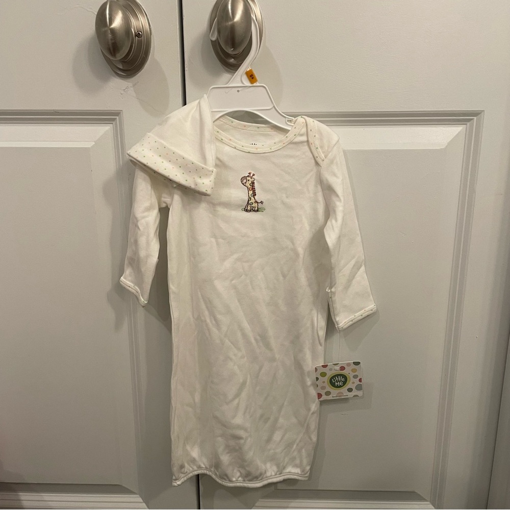 Little me pajamas night gown hat set